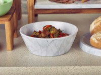 White Marble Melamine Bowl